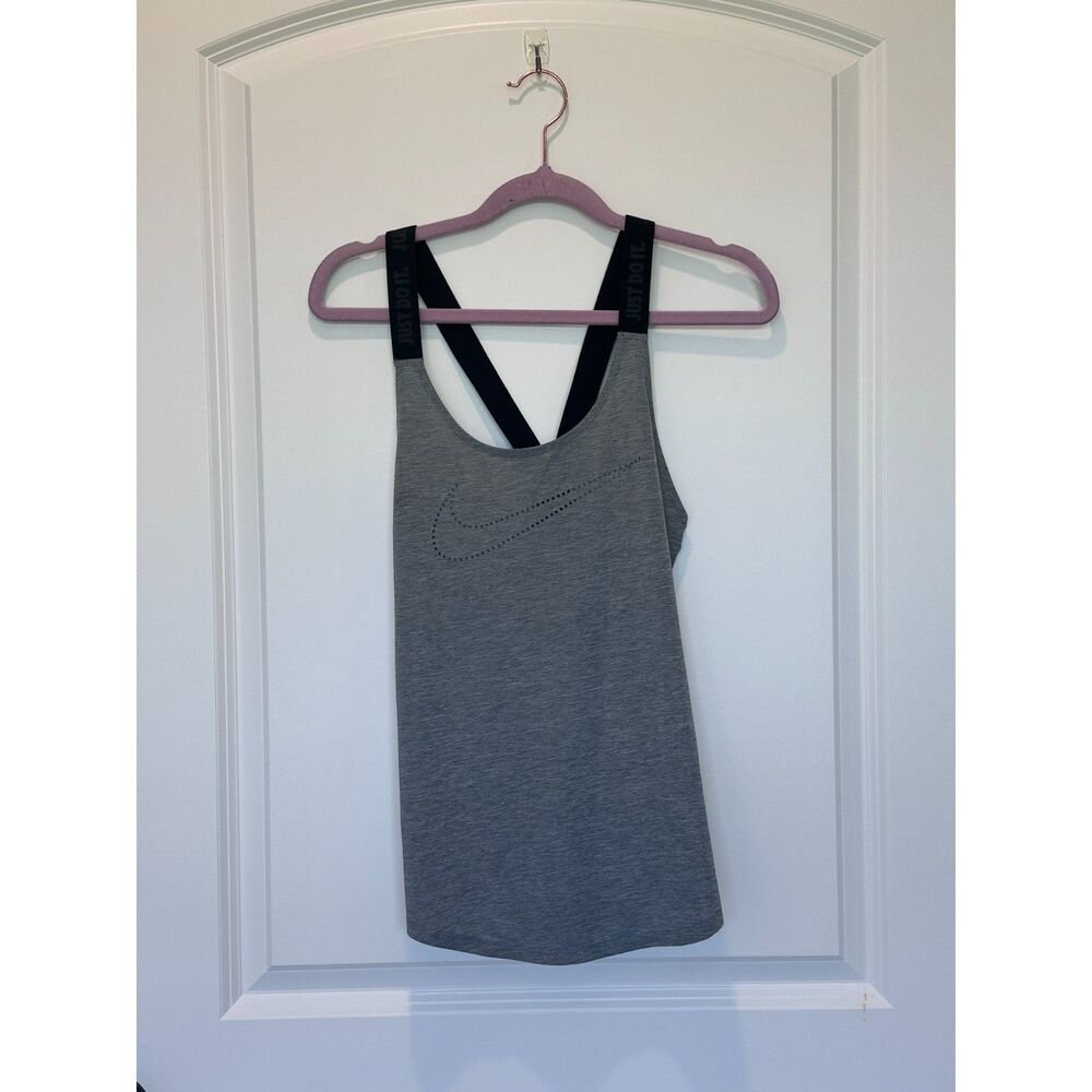 Nike Elastika Keyhole Veneer Tank Top Gray Size XS